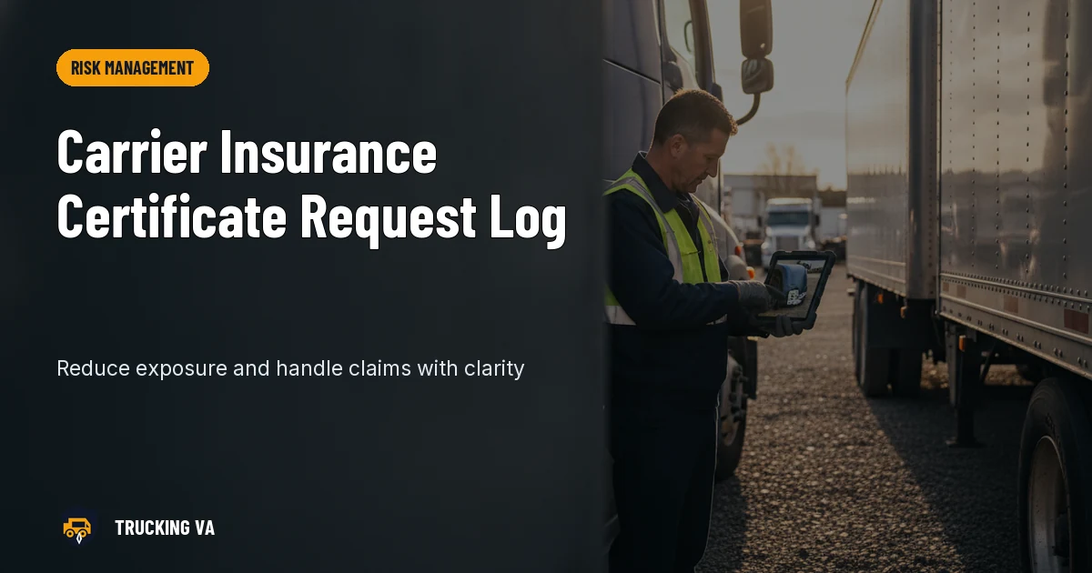 Carrier Insurance Certificate Request Log trucking guide thumbnail