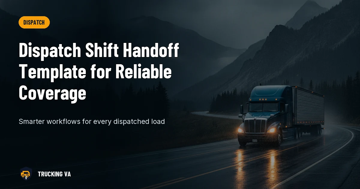 Dispatch Shift Handoff Template for Reliable Coverage