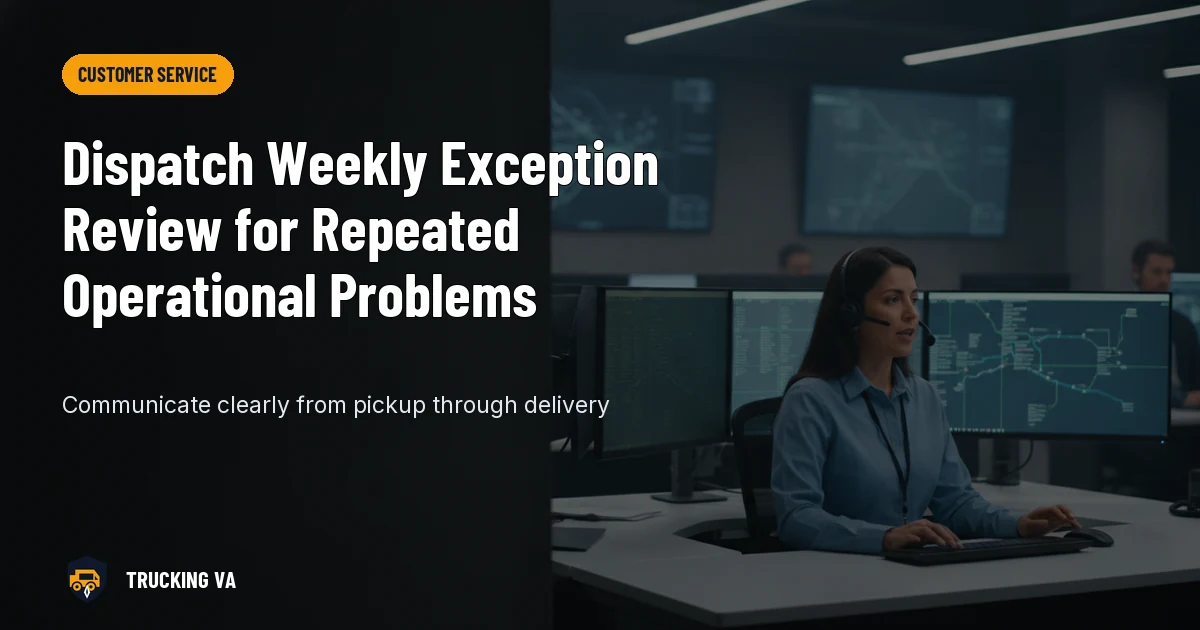 Dispatch Weekly Exception Review for Repeated Operational Problems trucking guide thumbnail