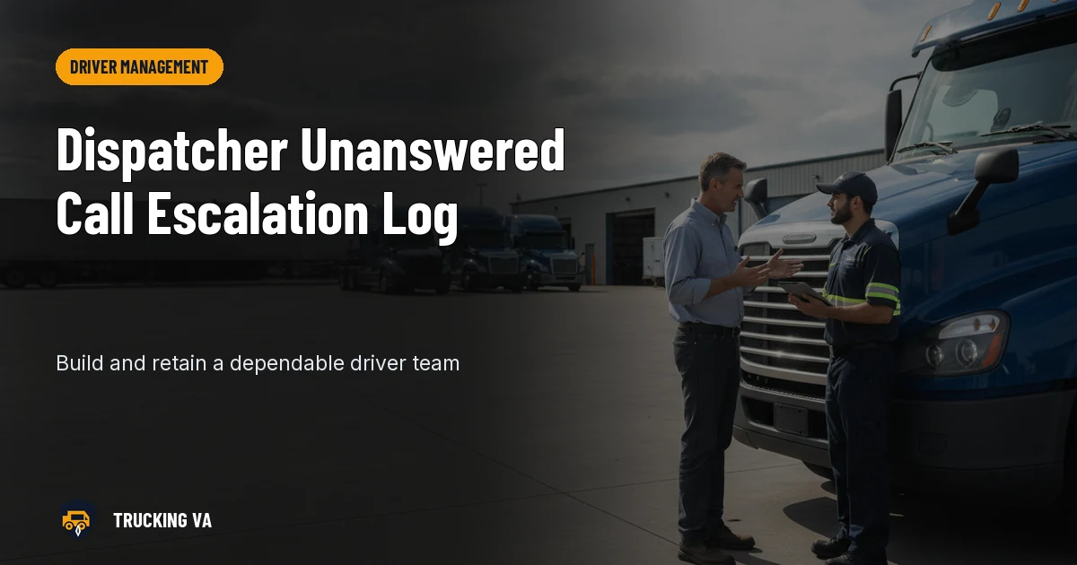 Dispatcher Unanswered Call Escalation Log trucking guide thumbnail
