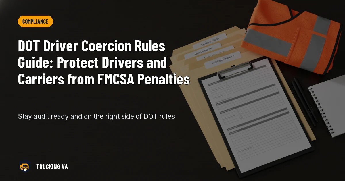 DOT Driver Coercion Rules Guide: Protect Drivers and Carriers from FMCSA Penalties trucking guide thumbnail