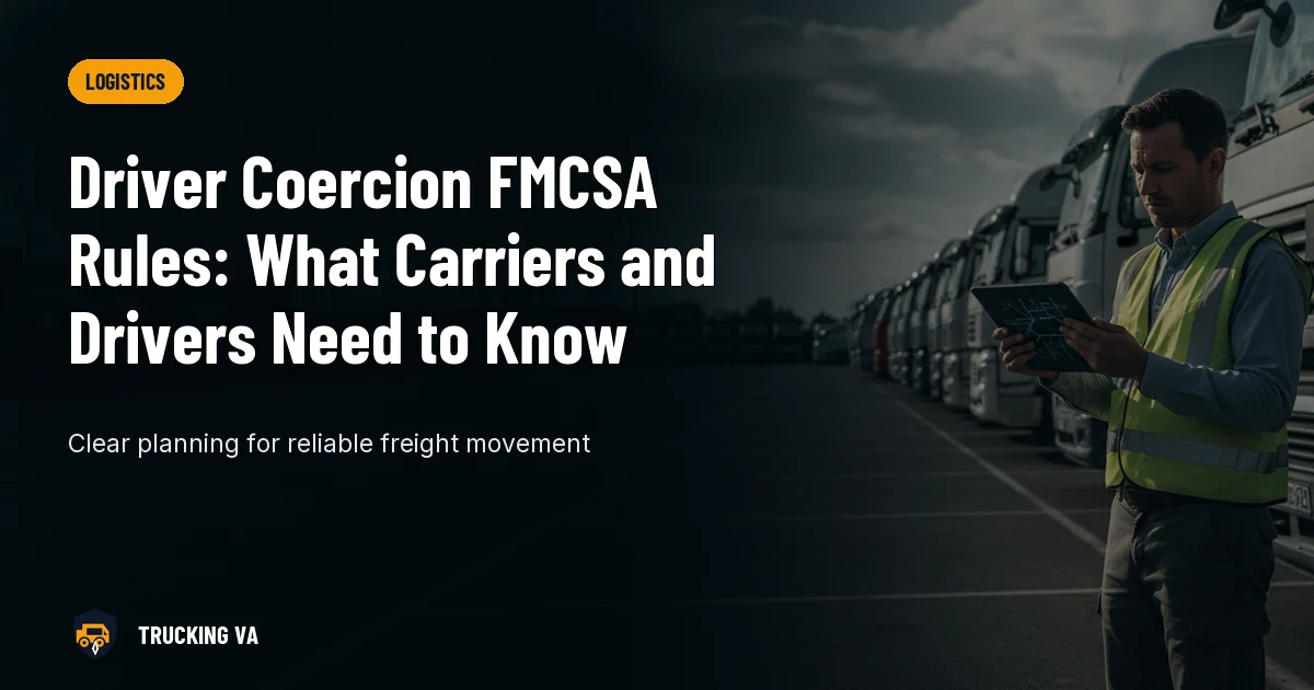 Driver Coercion FMCSA Rules: What Carriers and Drivers Need to Know trucking guide thumbnail