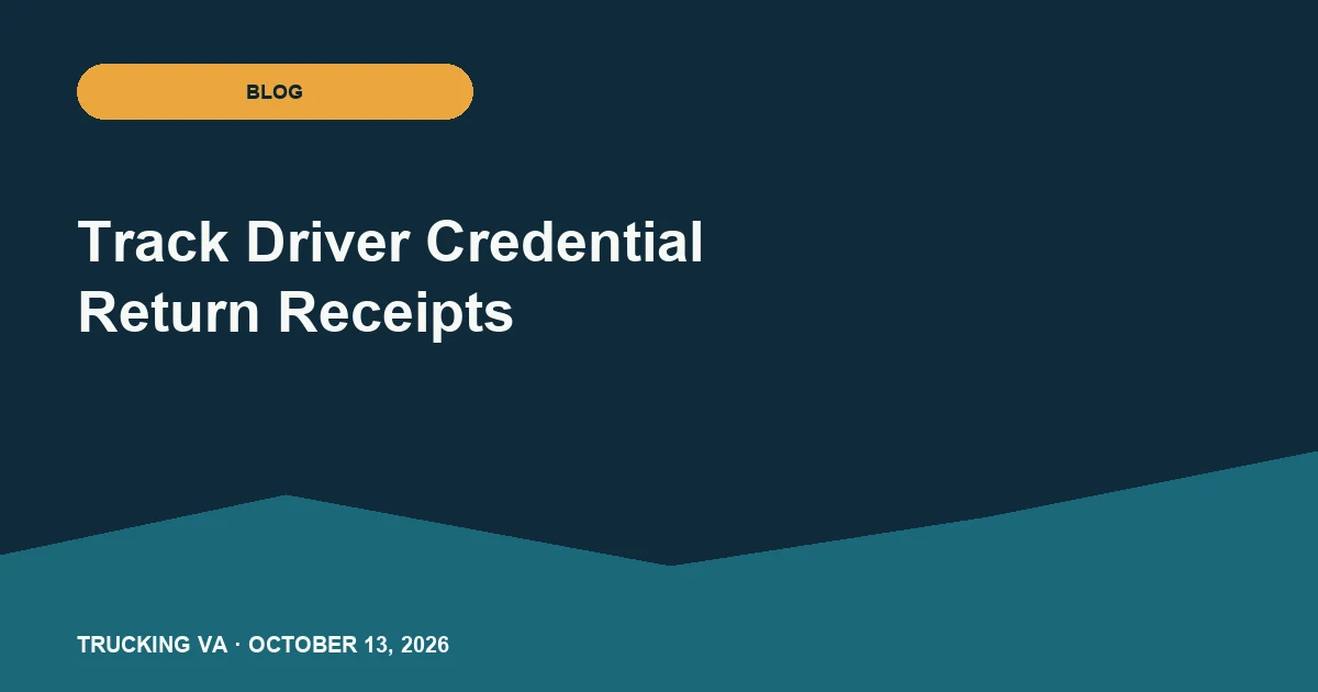 Track Driver Credential Return Receipts trucking guide thumbnail