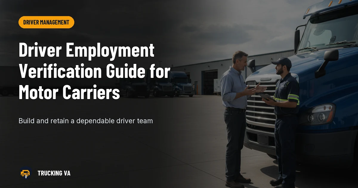 Driver Employment Verification Guide for Motor Carriers trucking guide thumbnail