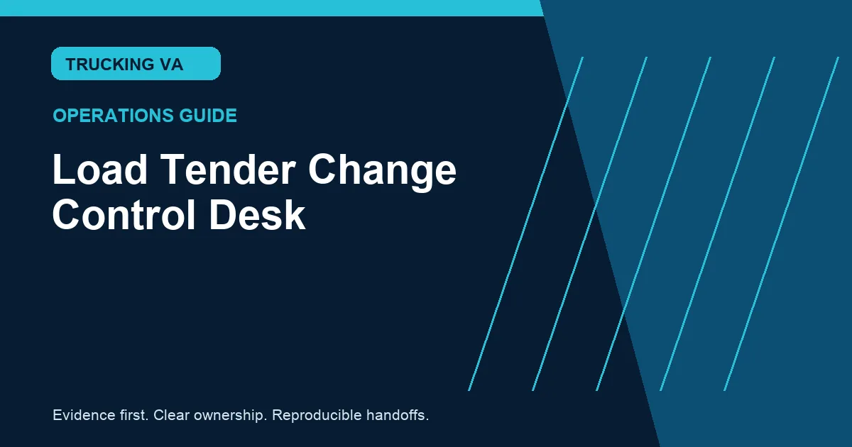 Load Tender Change Control Desk trucking guide thumbnail