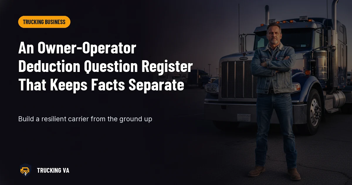 An Owner-Operator Deduction Question Register That Keeps Facts Separate trucking guide thumbnail