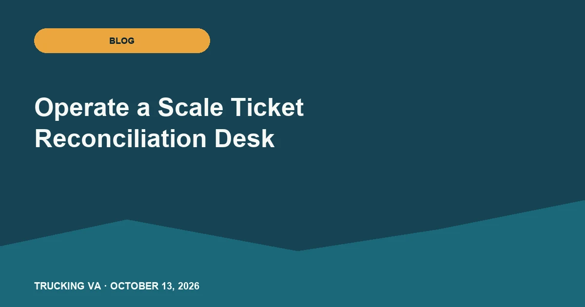 Operate a Scale Ticket Reconciliation Desk trucking guide thumbnail