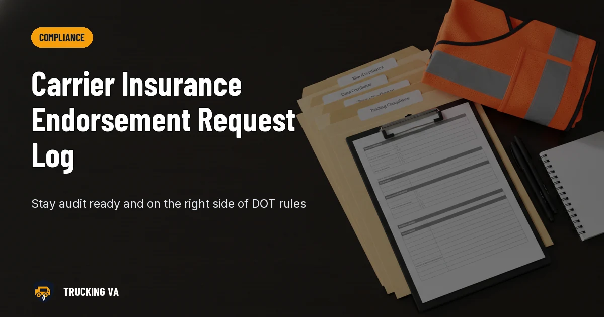 Carrier Insurance Endorsement Request Log trucking guide thumbnail