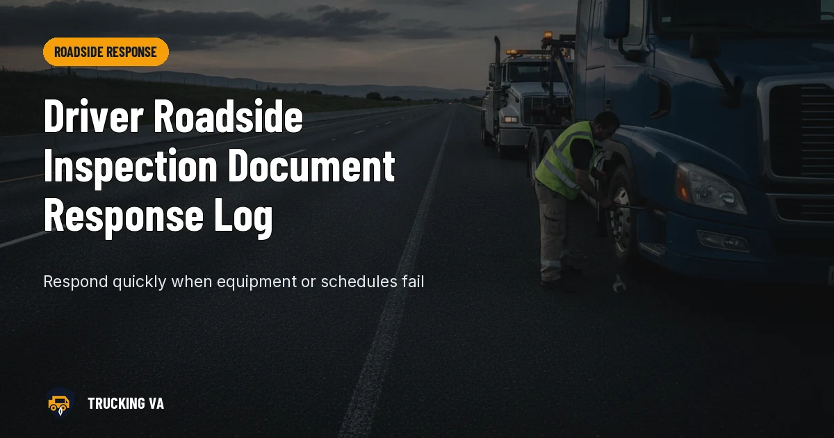 Driver Roadside Inspection Document Response Log trucking guide thumbnail