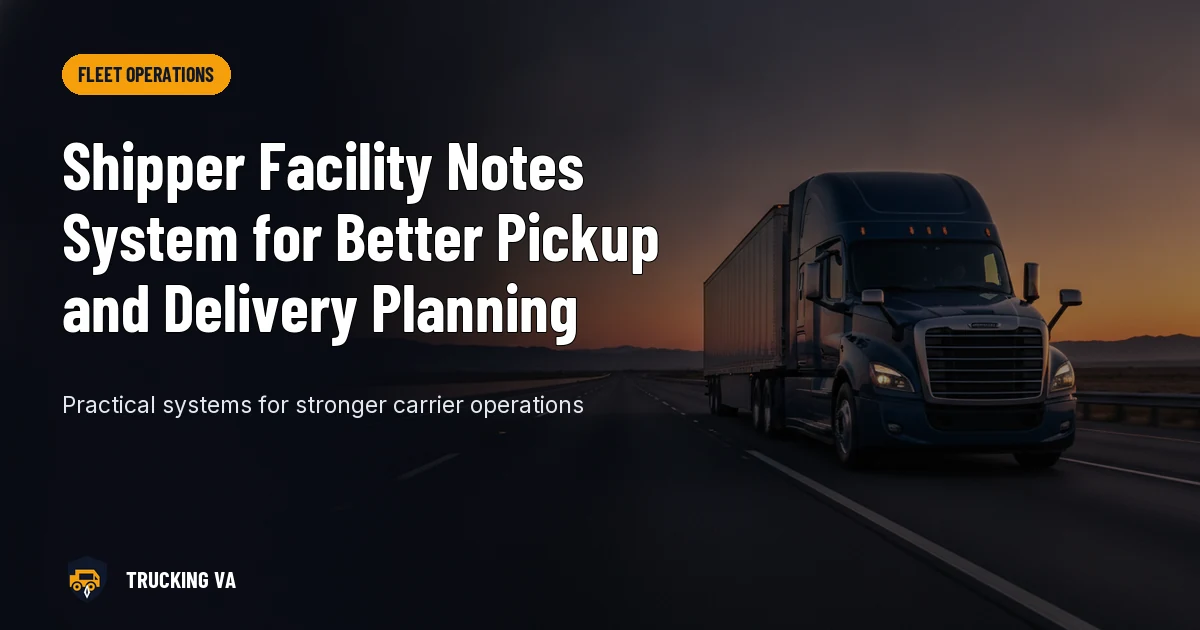 Shipper Facility Notes System for Better Pickup and Delivery Planning trucking guide thumbnail