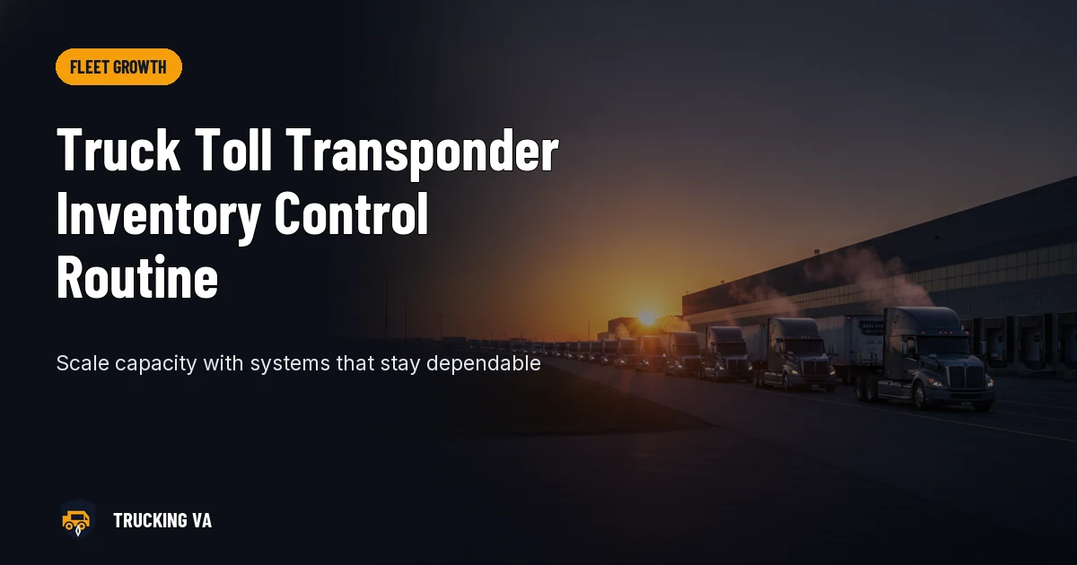 Truck Toll Transponder Inventory Control Routine trucking guide thumbnail