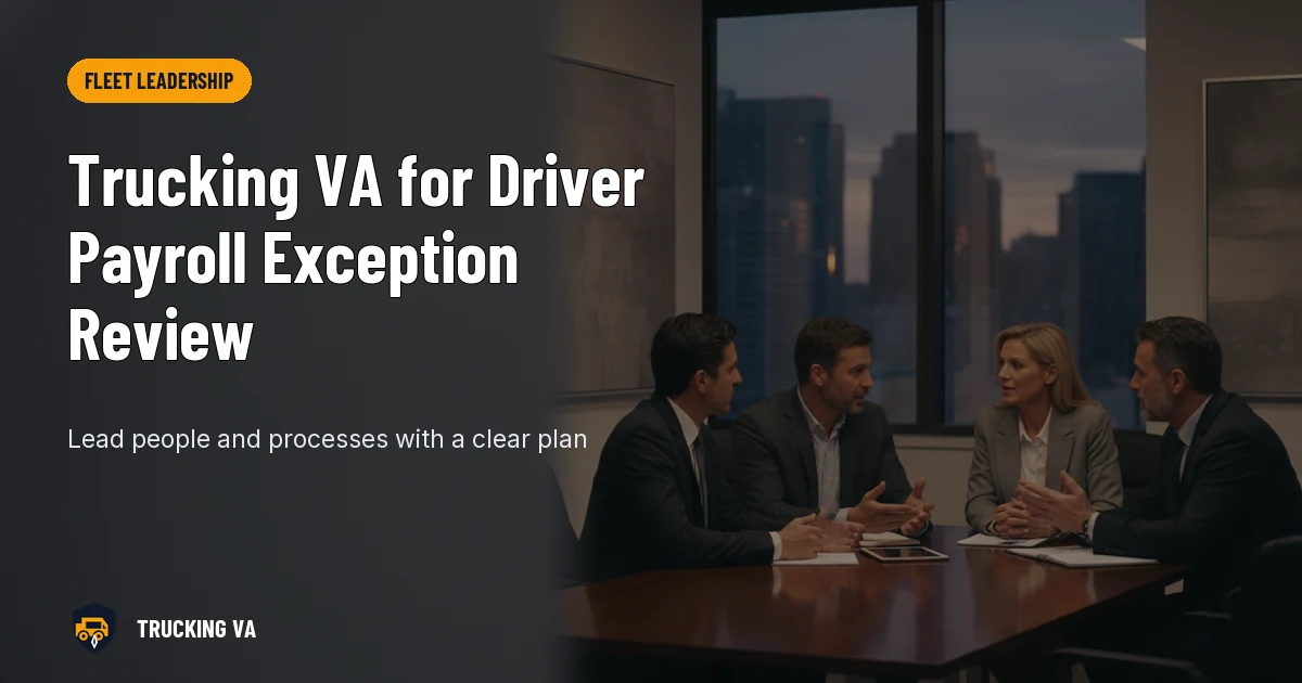 Trucking VA for Driver Payroll Exception Review trucking guide thumbnail